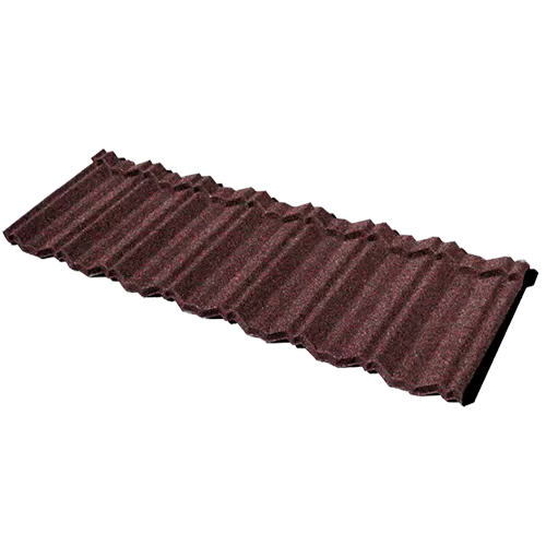 Black Red Northern Stone Coated Metal Roof Tiles