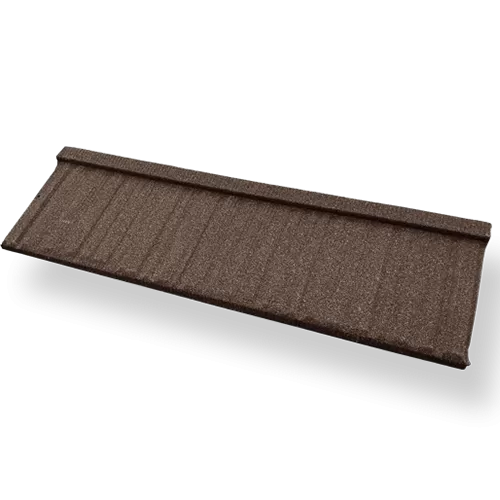 Beige Red Wood Stone Coated Metal Roof Tiles