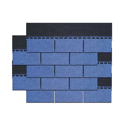 Blue 3-tab asphalt shingles