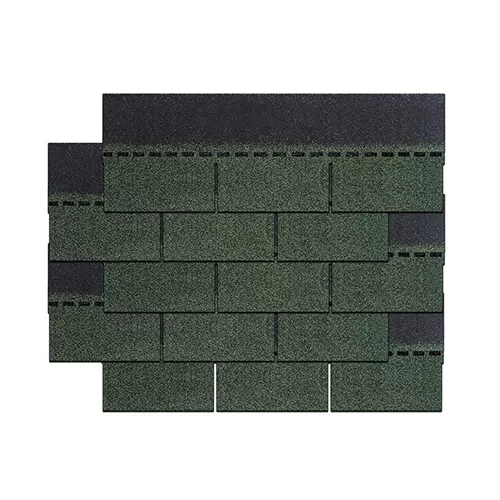 Green 3-tab asphalt shingles