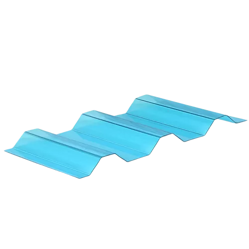 Transparent Corrugated Polycarbonate Roof Tile-blue