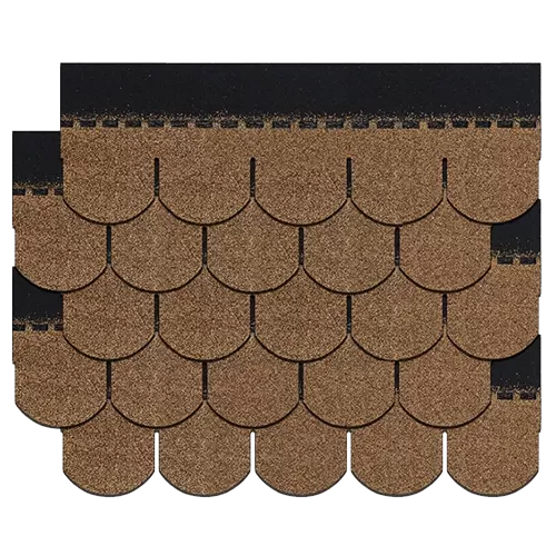 Desert Gold Fish-Scale Asphalt Shingles